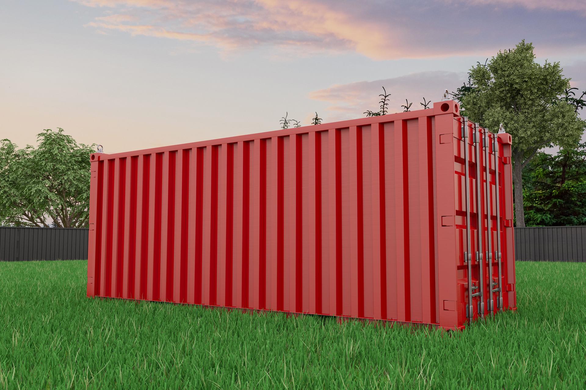 Empty Red Trasportation Container