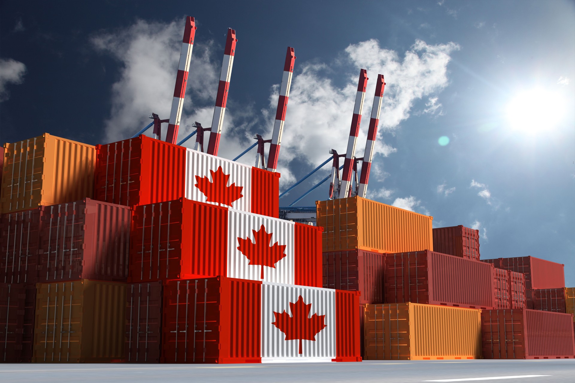 Canada shipping cargo container export import trade economy